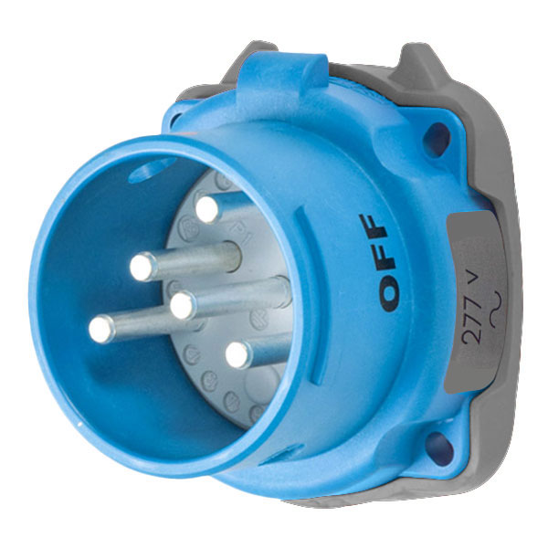 31-18245-K04-972-4X - DR30 INLET POLY BLUE SIZE 2 TYPE 4X 1P+N+G 30A 277 VAC 60 Hz +2 AUX TYPE 4X WATERTIGHTNESS